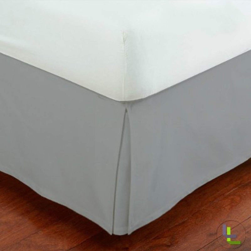 Linen Plus Full Size Luxury Tailored Bed Skirt 14" Drop Pleated Styling Dust Ruffled Solid Silver/Light Grey New