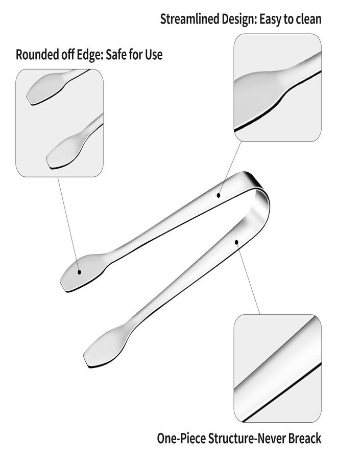 SOLEADER Mini Serving Tongs, Small Serving Utensils for Catering, Kitchen Tongs, Food-Grade Premium 304 Stainless Steel Tongs, Heavy Duty (4.5" Appetizer Tongs) - Image 4