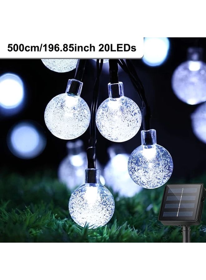أضواء السلسلة الشمسية 20 لمبة 19685 بوصة باللون الأبيض 8 وظائف مقاومة للماء IP65 - Image 1