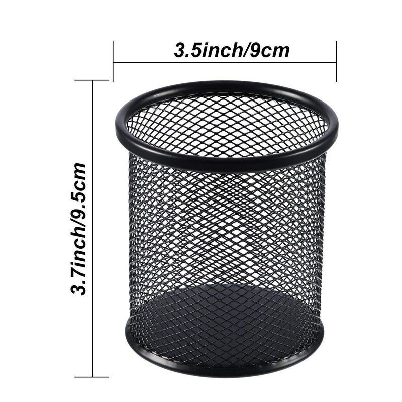 Shuban Metal Mesh Pencil Holder Round Pen Cups For Desk Organizer Classroom Organization Pencil Holders Wire Makeup Brush Holders For Desk Office Supplies-4 Pcs - Image 2