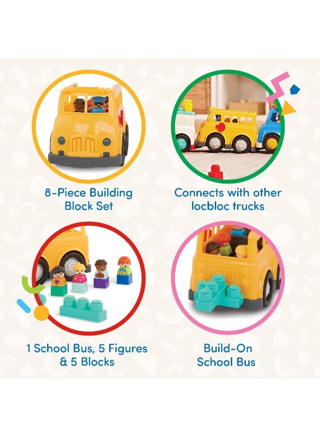 BATTAT Toy School Bus, Five Figures Including Driver, Loc-Bloc School Bus And Build On Vehicle Toy, Pre School Toys, Best Gift For Babies And Toddlers - Image 4