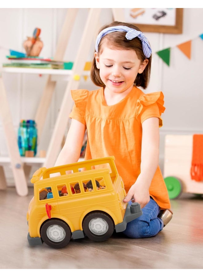 BATTAT Toy School Bus, Five Figures Including Driver, Loc-Bloc School Bus And Build On Vehicle Toy, Pre School Toys, Best Gift For Babies And Toddlers - Image 2