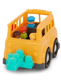 BATTAT Toy School Bus, Five figures including Driver, Loc-Bloc School Bus and Build on Vehicle Toy, Pre School Toys, Best Gift for Babies and Toddlers  - Image 3