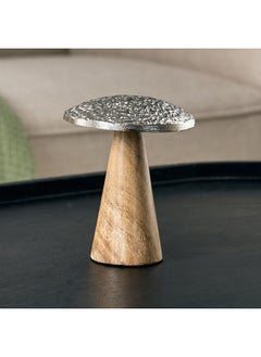 Home Box Flig Decorative Wooden Mushroom Accent with Aluminium Top 11 x 13.5 x 11 cm  - Image 1