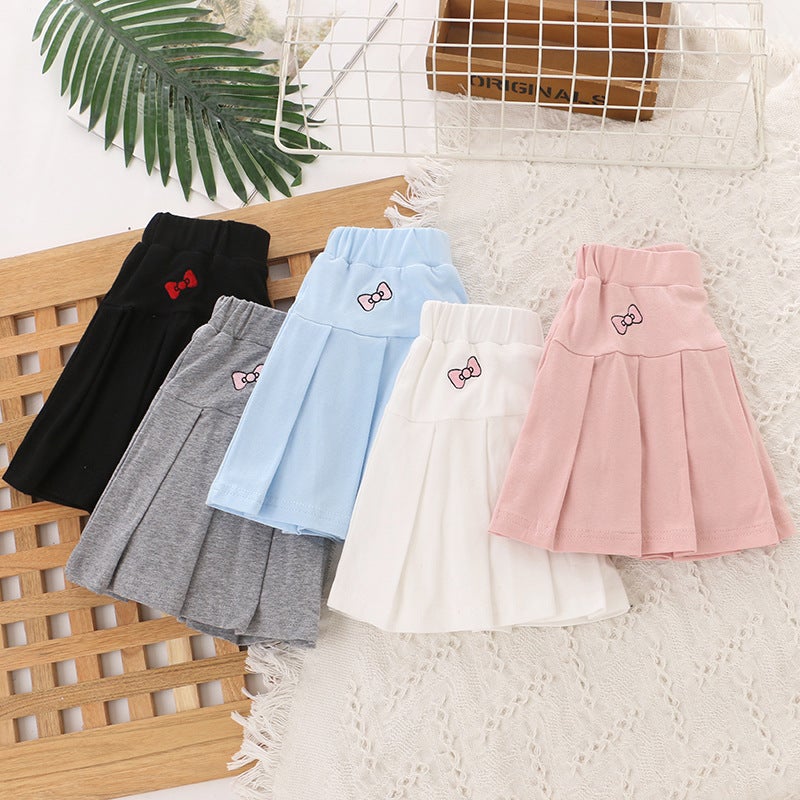 2025 childrens clothing summer new girls pleated skirt skirt JK skirt anti-light skirt cross-border foreign trade a generation of hair White  - Image 3