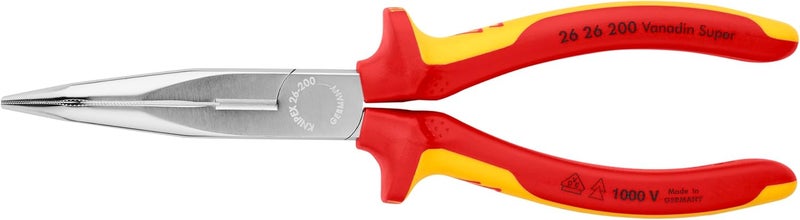 Knipex VDE Snipe Nose Side-Cutting Pliers - 200mm - Image 1