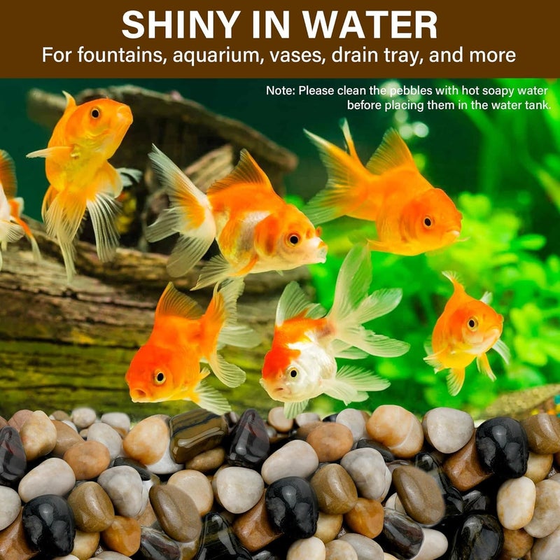 NUPICK 12lb River Rocks for Plants Indoor, 1-2Inch Mixed Pebbles for Vase Fillers, Decorative Gravel for Fish Tank, Natural Polished Stones for Succulent, Bonsai, Landscaping, Bird Baths - Image 5