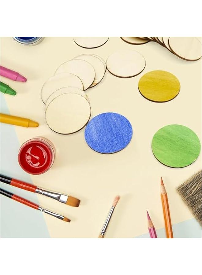 Arabest 300 Pcs Unfinished Wood Circle Round Disc Blank Natural Wooden Cutout Ornaments for Decoration DIY Craft Art Supplies (Round 1 x 1 x 0.12 inches) - Image 5