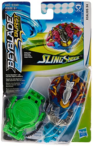 Beyblade Burst Turbo Slingshock Xcalius X4 Starter Pack  Battling Top and RightLeftSpin Launcher Age 8 - Image 1
