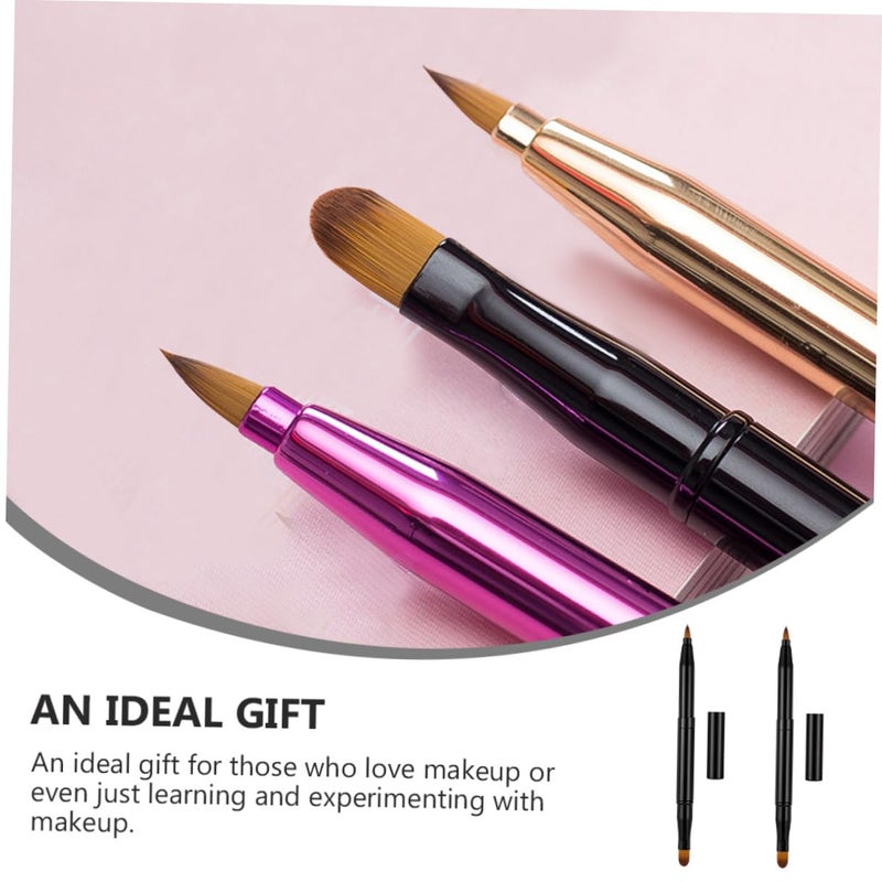 فرشاة مزدوجة الرأس قابلة للسحب للشفاه والكونسيلر من MAGICLULU، قطعتان، فرشاة مكياج احترافية متعددة الوظائف لتطبيق دقيق، أداة مكياج محمولة للسفر - Image 5