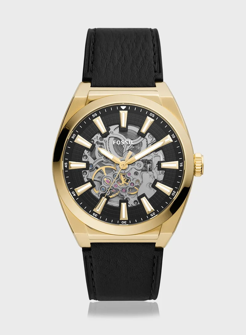 FOSSIL Automatic Black Eco Leather Watch