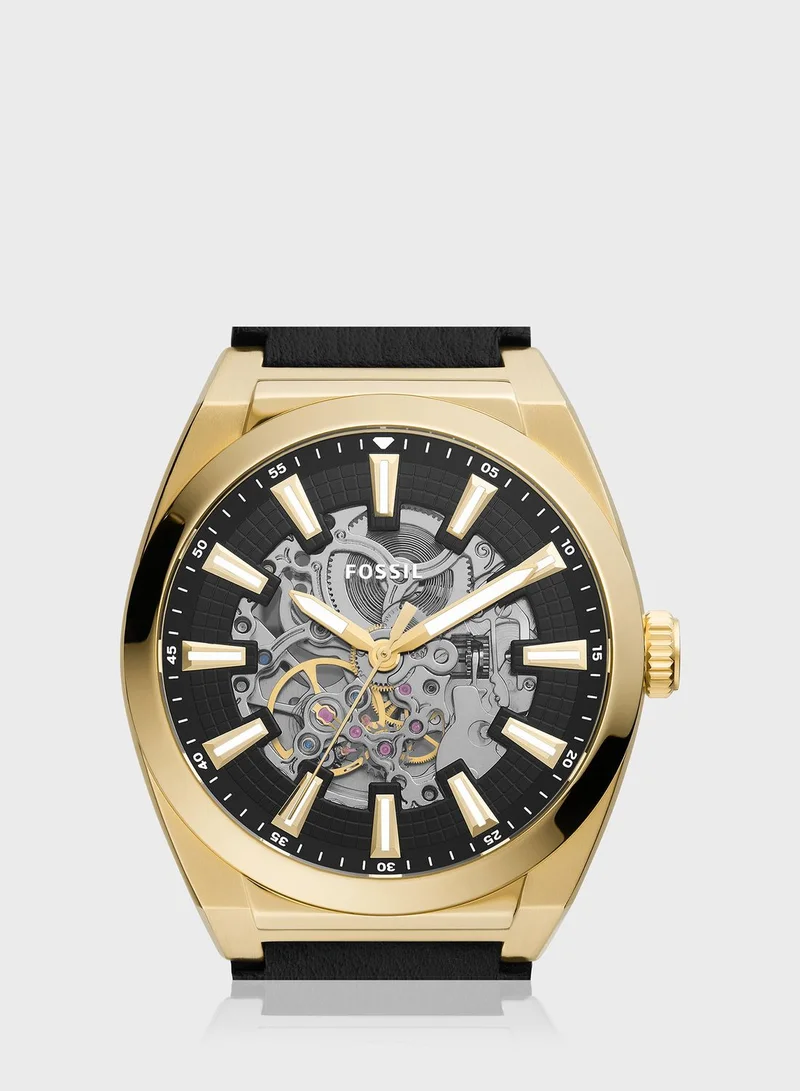 FOSSIL Automatic Black Eco Leather Watch
