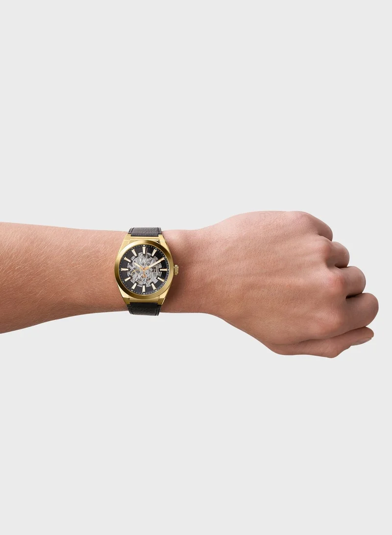 FOSSIL Automatic Black Eco Leather Watch