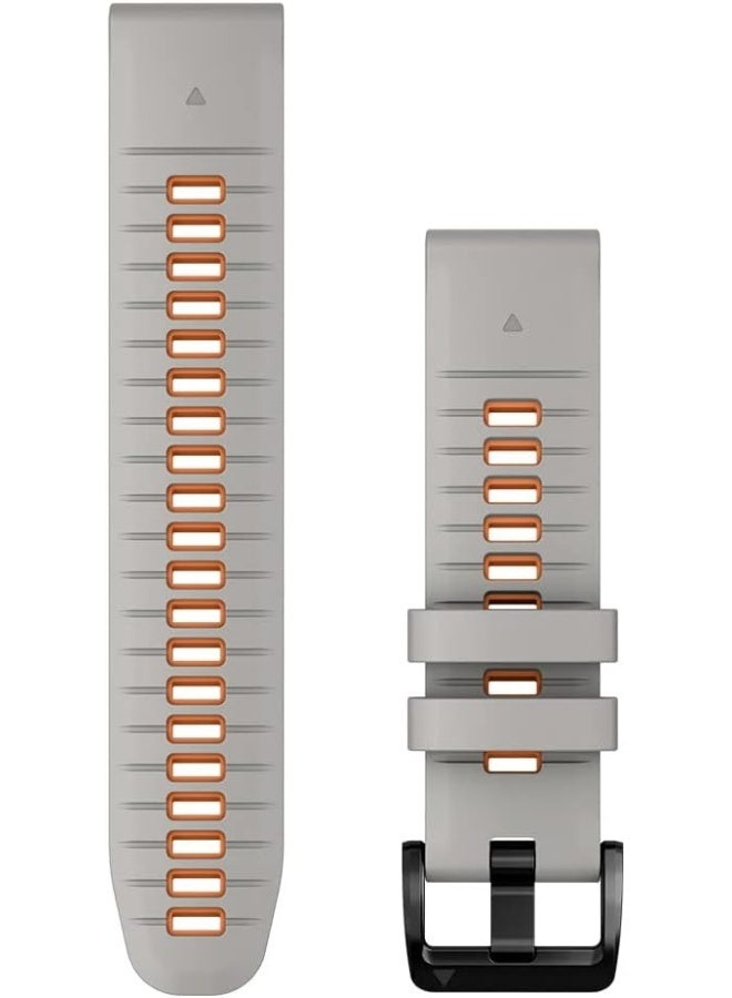 Quickfit 22 Watch Band Fog Gray/Ember Orange Silicone Band Fog Gray/Ember Orange