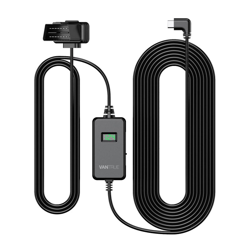 VANTRUE 10ft USB-C USB LED Screen OBD Hardwire Power Cable, 3 Gear Shifting, Low Voltage Protection for Parking Mode, for E1 Pro,N4 Pro S,N5(S),N4(S),S1 Pro(Max),N2X,E360/ACE,E1 Lite, E2 Dash Cam - Image 1