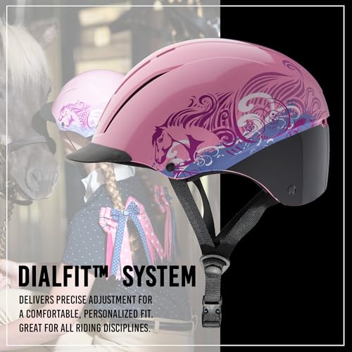Troxel Spirit Full Coverage Horse Riding Helmet, Low-Profile & Adjustable, Safety Horseback Riding Gear, Extra Small (6-1/4-6-1/2), Pink Dreamscape - Image 4