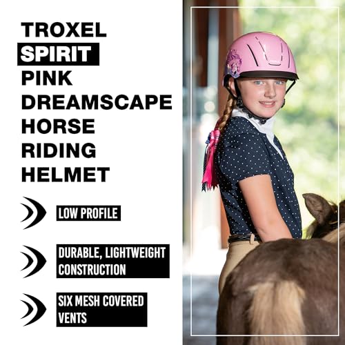 Troxel Spirit Full Coverage Horse Riding Helmet, Low-Profile & Adjustable, Safety Horseback Riding Gear, Extra Small (6-1/4-6-1/2), Pink Dreamscape - Image 2
