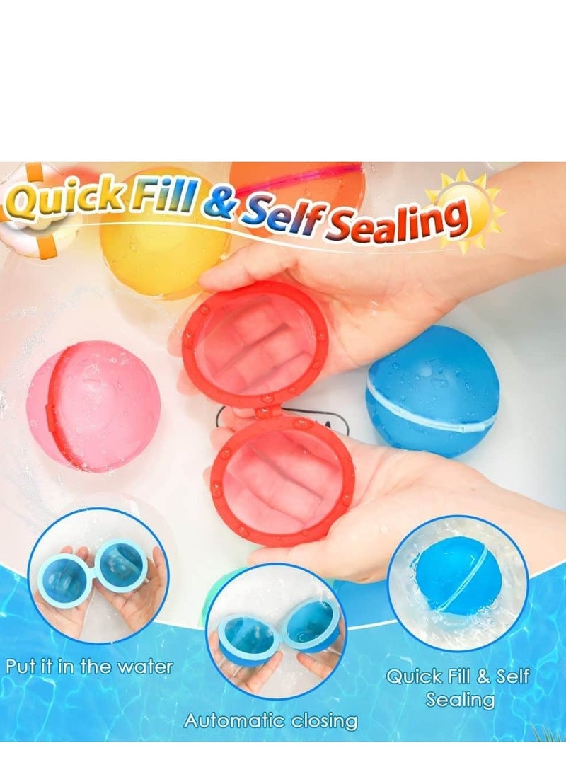 Quick Fill Reusable Water Balloons for Summer Fun, Self-Sealing Water Toys for Kids and Adults, Perfect for Pool and Outdoor Activities, Set of 6  - Image 3