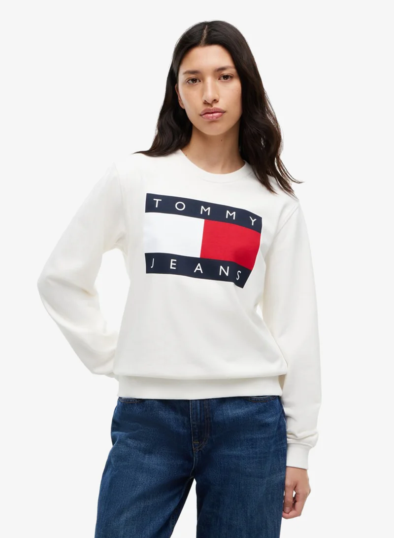 Tommy Jeans Tommy Flag Badge Crew Neck Sweatshirt