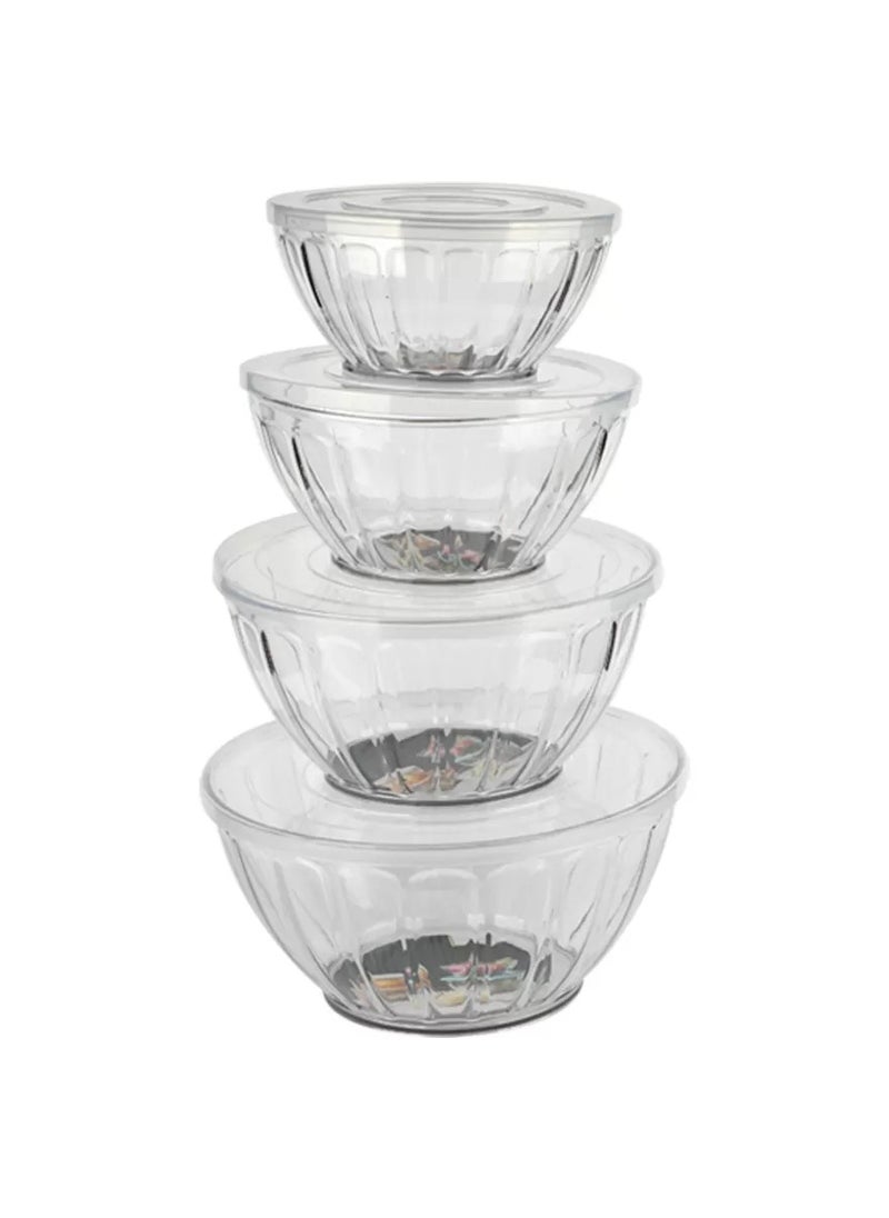 BASURRAH A set of Plastic Containers for Food and Vegetables Suitable for Serving Salad Preparation for Baking and Food Storage for Picnics and Camping Consisting of 4 Pieces  - Image 1