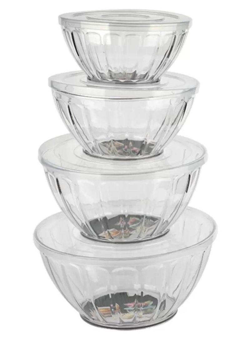 A set of Plastic Containers for Food and Vegetables Suitable for Serving Salad Preparation for Baking and Food Storage for Picnics and Camping Consisting of 4 Pieces - Image 1