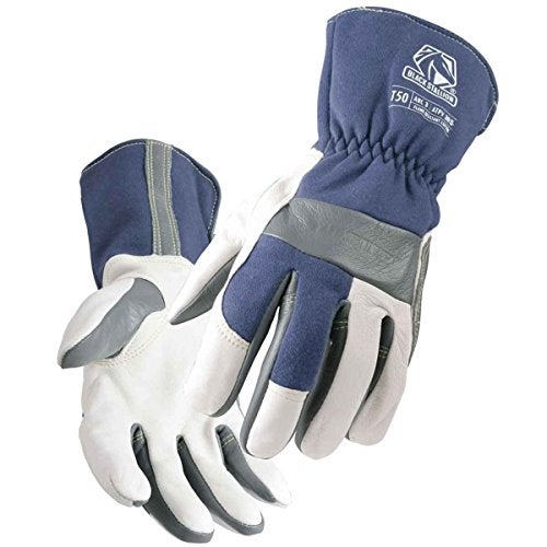 BLACK STALLION Revco T50 Mens Tigster Flame Resistant Welding Gloves BlueWhite Medium