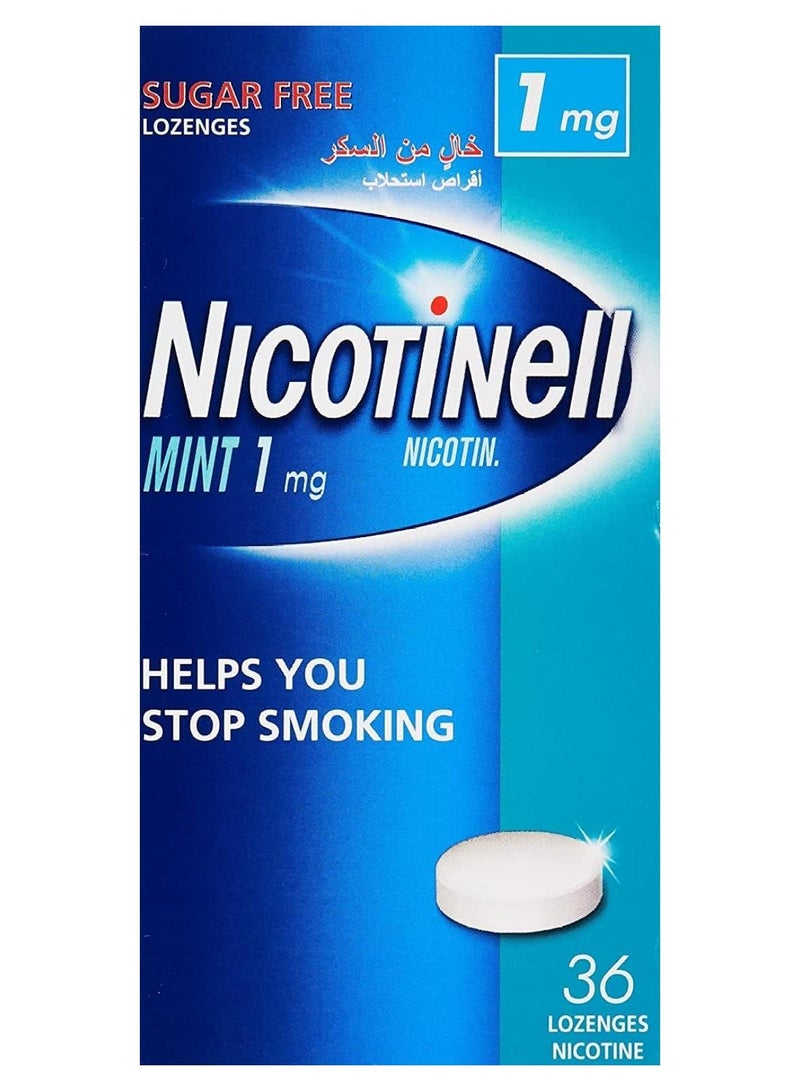 Nicotinell Lozenge Fresh Mint Flavour, Sugar Free, Stop Smoking Aids, 1 Mg, 36 Pieces - Image 1