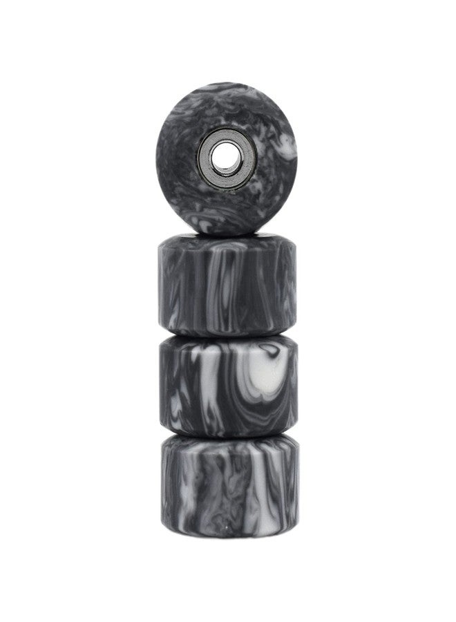 Teak Tuning Apex 71D Urethane Fingerboard Wheels, New Street Shape, 7.7mm Diameter, Ultra Spin Bearings - Made in The USA - Grey & White Swirl Colorway - Image 2