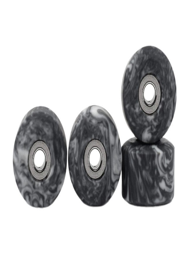 Teak Tuning Apex 71D Urethane Fingerboard Wheels, New Street Shape, 7.7mm Diameter, Ultra Spin Bearings - Made in The USA - Grey & White Swirl Colorway - Image 1