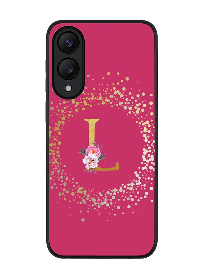 Stylizedd For Samsung Galaxy S25 Edge Case,Slim fit Camera Protection, Shockproof Thin Phone cover  - Custom Monogram Floral - L ( Deep Pink )