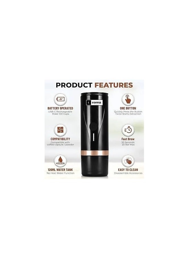 ecoffee Portable Espresso maker, Self heating, Compatible with capsules and coffee powder, 20 bar pump, Perfect for outdoor, travel, office and home (MULTI COLOR)  - Image 5