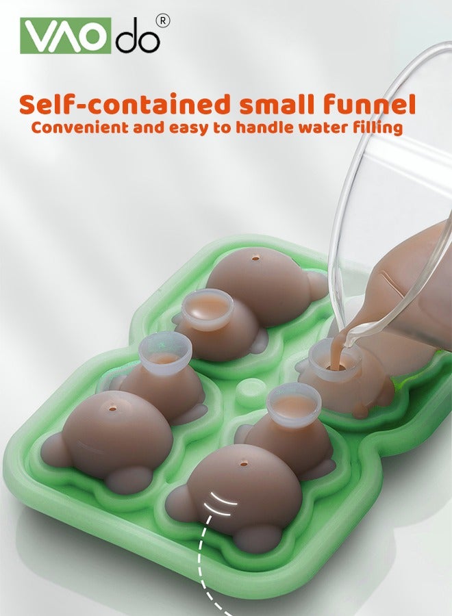 VAOdo 2PCS BPA Free Ice Cube,Reusable Easy to Demould DIY Bear Ice Molds,Trays Bear Shape Ice Maker for Ice Cream Coffee Milk Orange Juice Baby Food DIY Candle Mold - Image 4