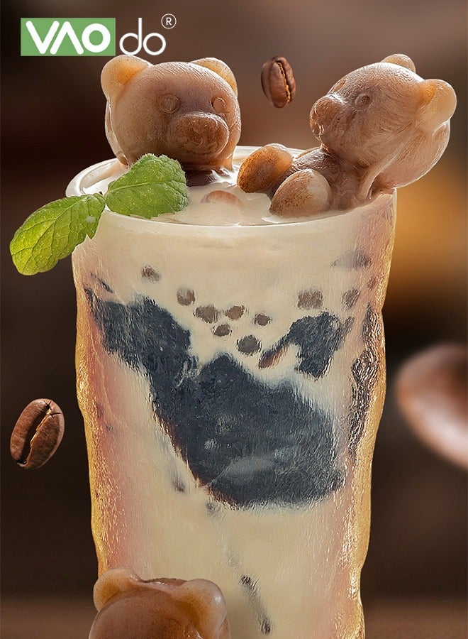 VAOdo 2PCS BPA Free Ice Cube,Reusable Easy to Demould DIY Bear Ice Molds,Trays Bear Shape Ice Maker for Ice Cream Coffee Milk Orange Juice Baby Food DIY Candle Mold - Image 3