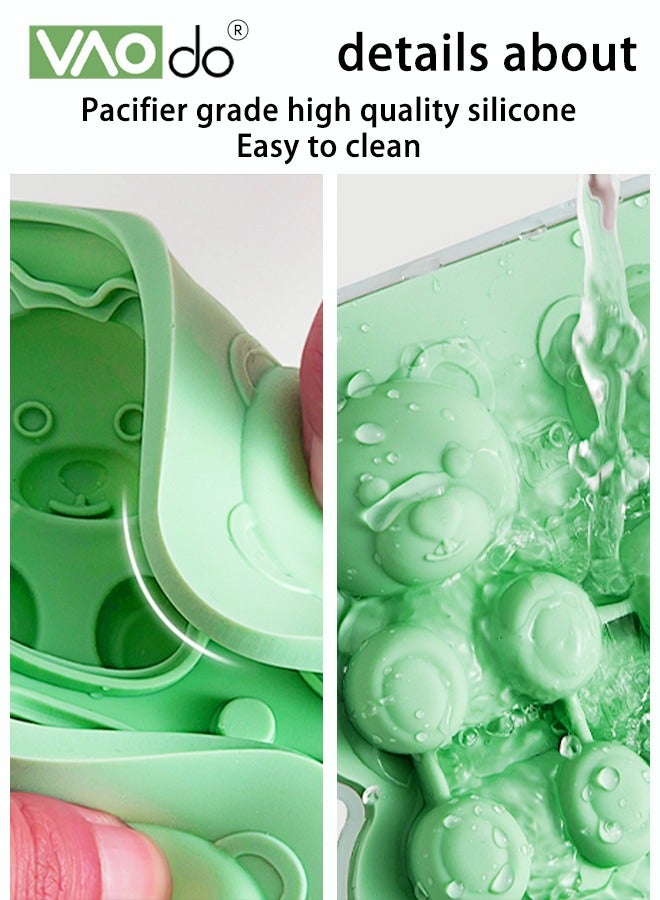 VAOdo 2PCS BPA Free Ice Cube,Reusable Easy to Demould DIY Bear Ice Molds,Trays Bear Shape Ice Maker for Ice Cream Coffee Milk Orange Juice Baby Food DIY Candle Mold - Image 5