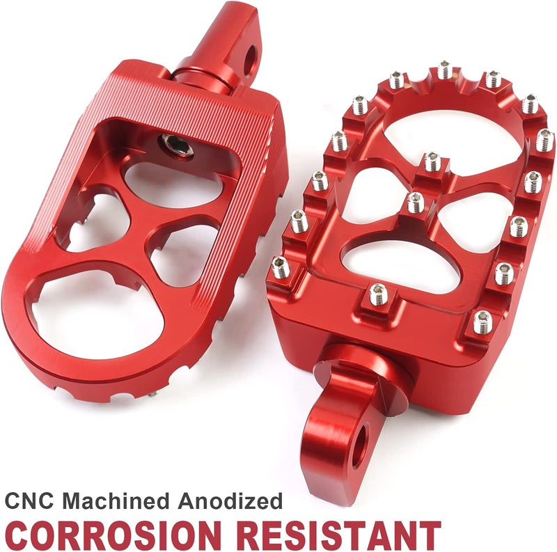 MDPROMCP CNC Motorcycle Wide Foot Pegs - Aluminum 360° Rotating Adjustable for Dyna, Fatboy, Iron 883, Sportster 883 (Red) - Image 4