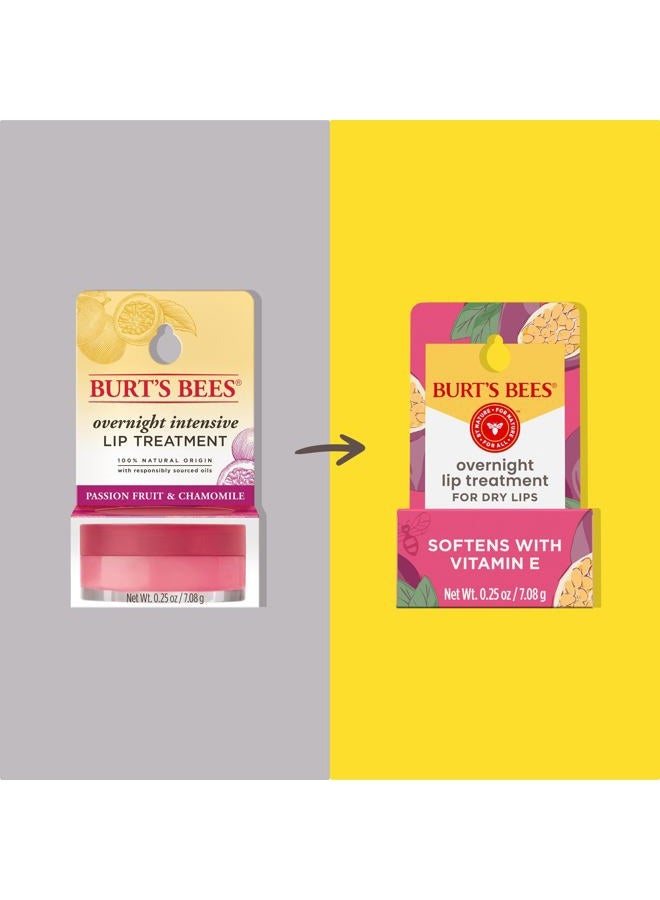 Burt's Bees قناع النوم للشفاه ليلاً، 0.25 أونصة - مرطب، مرطب، مقشر، يقلل من الخطوط الدقيقة، مدعم بالسيراميد، برائحة فاكهة العاطفة - Image 2