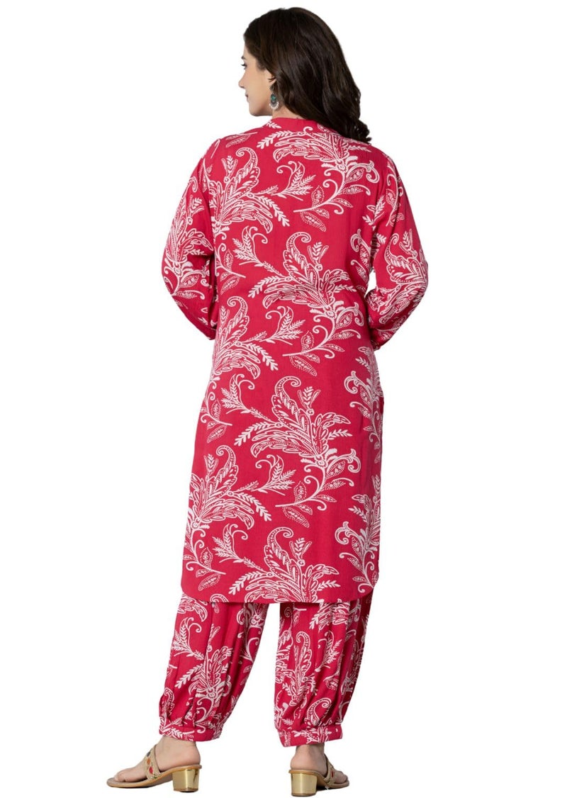 rytras Women's Pure Cotton Printed Straight Kurta Set with Palazzo Pants - Ethnic Wear, Pink(RYT590-New,XXL) - Image 2