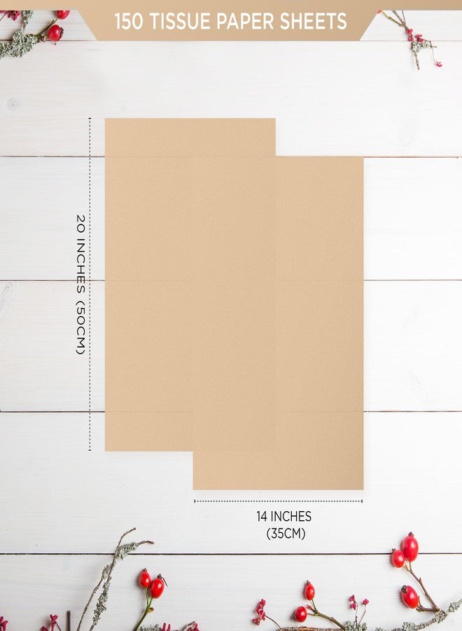 SANZIX 150 Sheets Kraft Tissue Paper for Gift Bags Bulk 14x20 Inch - Brown Wrapping Paper for Gifts Wrap, Wedding, Birthday & Holiday Brown Flower Wrapping Tissue for Decorations & DIY Crafts - Image 2