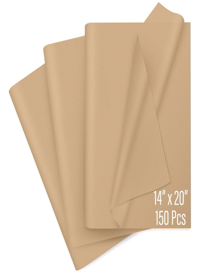 SANZIX 150 Sheets Kraft Tissue Paper for Gift Bags Bulk 14x20 Inch - Brown Wrapping Paper for Gifts Wrap, Wedding, Birthday & Holiday Brown Flower Wrapping Tissue for Decorations & DIY Crafts - Image 1