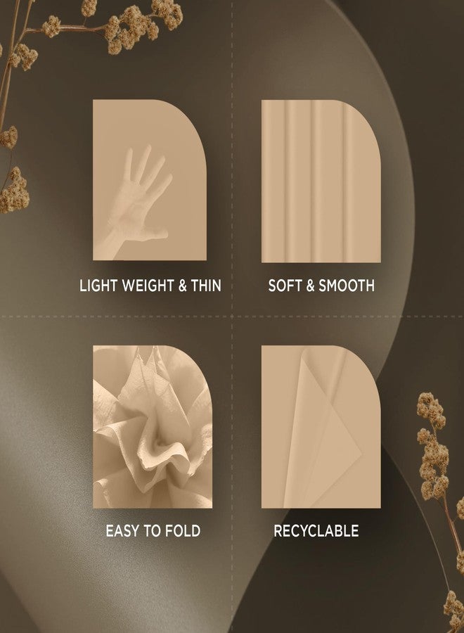 SANZIX 150 Sheets Kraft Tissue Paper for Gift Bags Bulk 14x20 Inch - Brown Wrapping Paper for Gifts Wrap, Wedding, Birthday & Holiday Brown Flower Wrapping Tissue for Decorations & DIY Crafts - Image 3