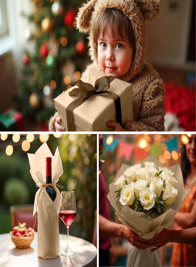 SANZIX 150 Sheets Kraft Tissue Paper for Gift Bags Bulk 14x20 Inch - Brown Wrapping Paper for Gifts Wrap, Wedding, Birthday & Holiday Brown Flower Wrapping Tissue for Decorations & DIY Crafts - Image 4