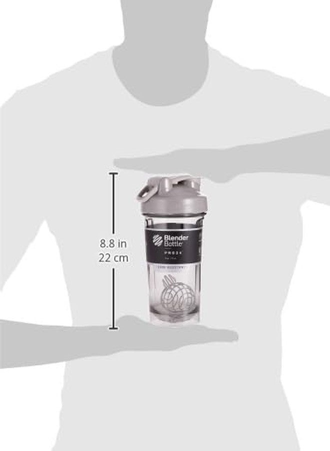 بليندر بوتل زجاجة خلط BlenderBottle من سلسلة Pro، مثالية لمشروبات البروتين ومكملات ما قبل التمرين، سعة 24 أونصة، لون رمادي دخاني - Image 2