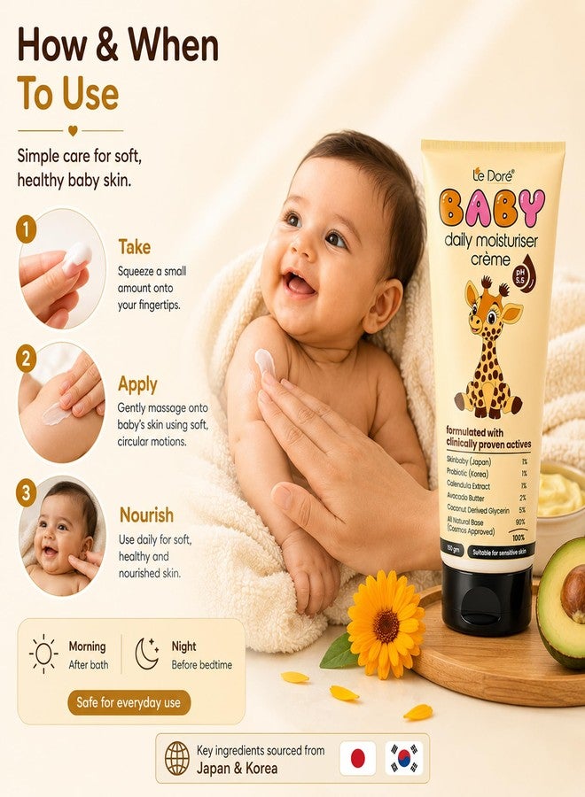 Le Dore Baby Daily Moisturizing Lotion | Suitable For Baby’s Delicate Skin | With Japanese & Korean Ingredients | Hypoallergenic, Sulfate and Paraben-Free | Skin Friendly Ph | COSMOS Approved | 150g - Image 5