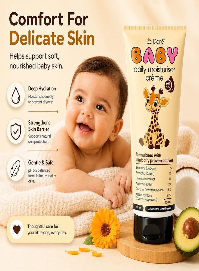 Le Dore Baby Daily Moisturizing Lotion | Suitable For Baby’s Delicate Skin | With Japanese & Korean Ingredients | Hypoallergenic, Sulfate and Paraben-Free | Skin Friendly Ph | COSMOS Approved | 150g - Image 3