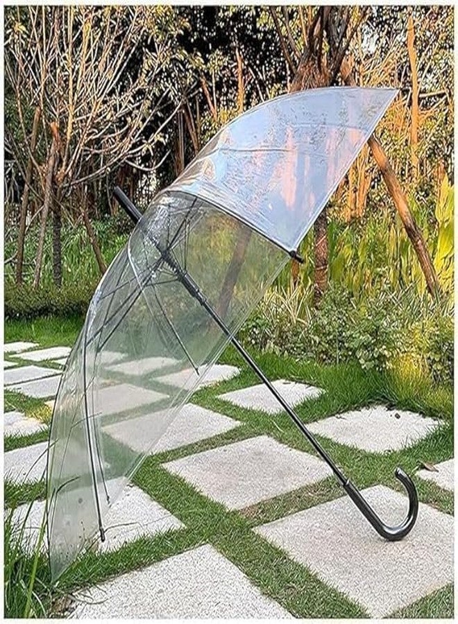 QUALIZA Clear Transparent, Durable Wind-Resistant Umbrella | Special For Windproof Umbrella for Rain-Decoration for Outdoor Events (Pack Of 1) - Image 5