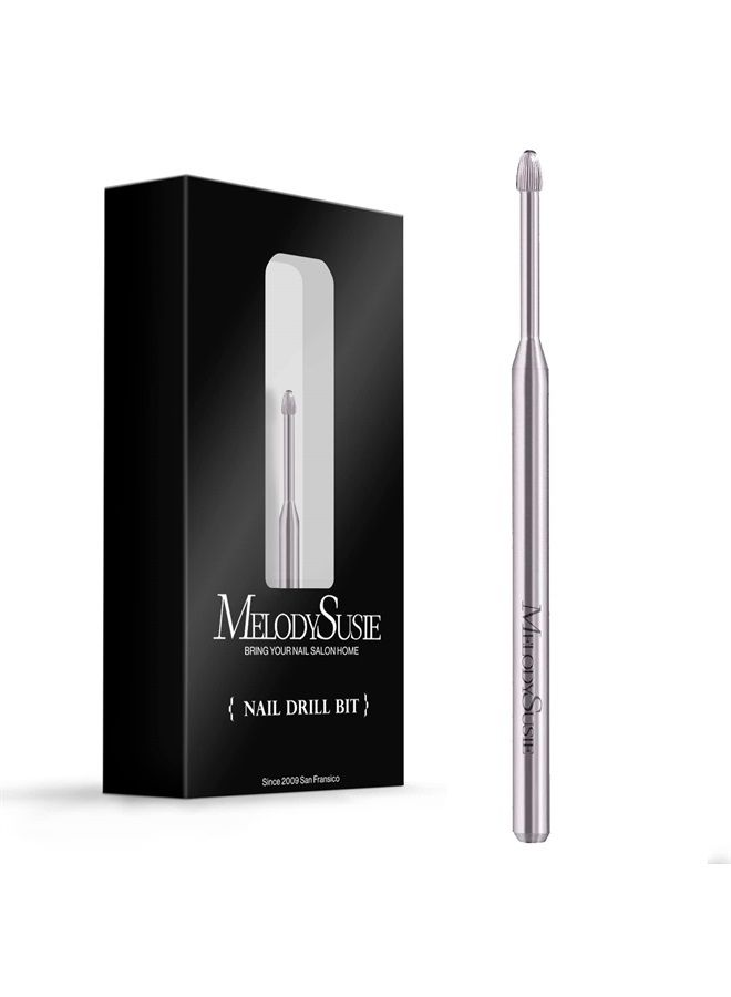 MelodySusie Cuticle Clean Nail Drill Bit 3/32'', Professional Safety Carbide Under Nail Cleaner Nail Bit for Cuticle Dead Skin Nail Prepare, Two Way Rotate, Manicure Nail Salon Supply(Silver, Fine) - Image 1