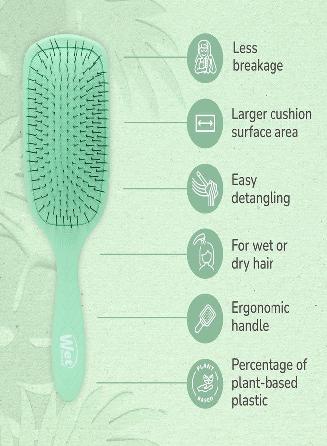 Wet Brush Go Green Paddle Detangler Hair Brush, Green - Ultra-Soft IntelliFlex Detangling Bristles with AquaVent Design For Spreading Hair Treatments Evenly - Pain-Free For Wet & Dry Hair - Image 3