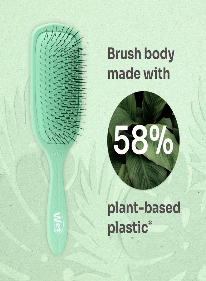Wet Brush Go Green Paddle Detangler Hair Brush, Green - Ultra-Soft IntelliFlex Detangling Bristles with AquaVent Design For Spreading Hair Treatments Evenly - Pain-Free For Wet & Dry Hair - Image 5
