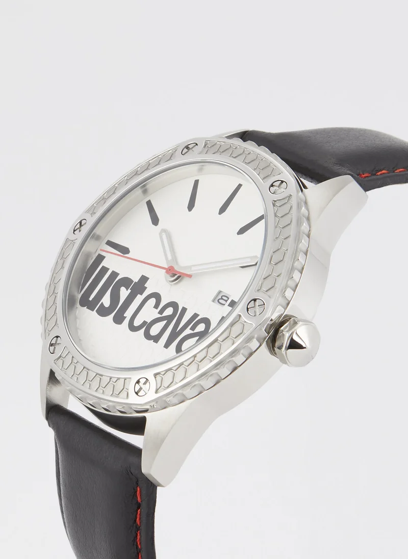 Just Cavalli  Audace Black Leather Band Watch  | Best Price UAE