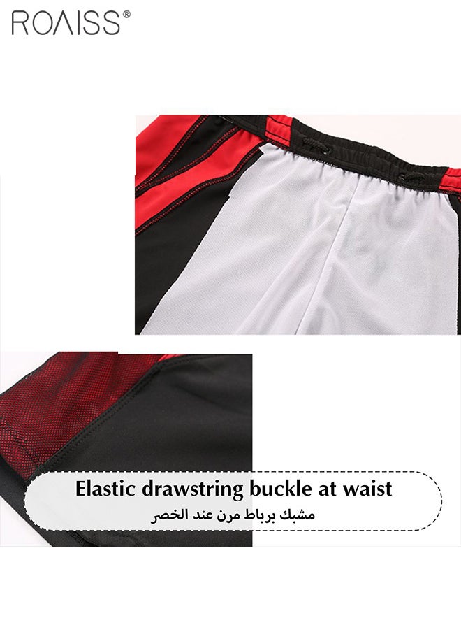roaiss - Swim Trunks Men High Waist Men Casual Patchwork High Stretch Swim High Elasticity And Softness Shorts Swimming Pants - Image 1